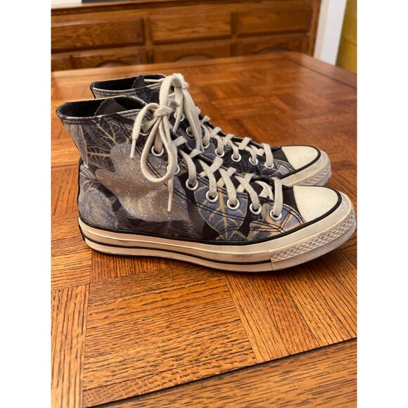 Converse Chuck Tayloe tropical leaf print high tops size 8.5 - Picture 2 of 8